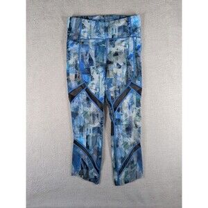 Lululemon On Pace Crop Leggings Capri Women's 4 Sun Dazed Blue Yoga Run Hike